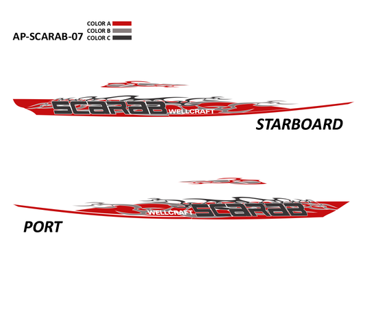 AP-SCARAB-07 - Scarab Series 3 Color Vinyl Boat Graphics Kit