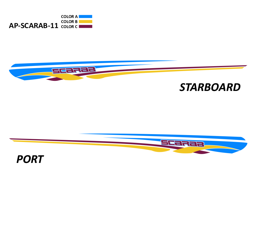 AP-SCARAB-11 - Scarab Series 3 Color Vinyl Boat Graphics Kit