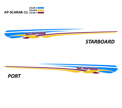 AP-SCARAB-11 - Scarab Series 3 Color Vinyl Boat Graphics Kit