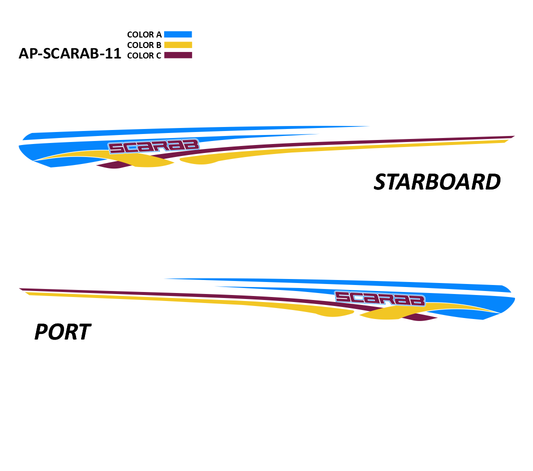 AP-SCARAB-11 - Scarab Series 3 Color Vinyl Boat Graphics Kit