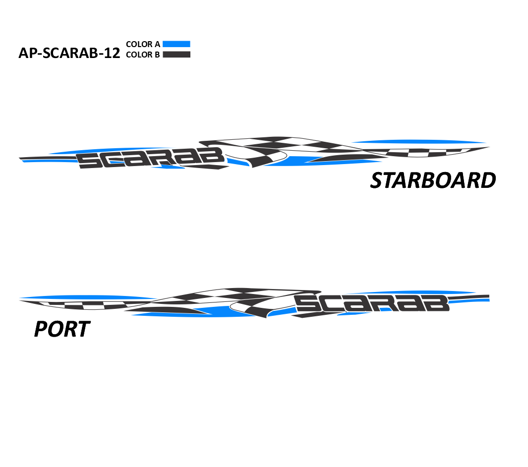 AP-SCARAB-12 - Scarab Series 2 Color Vinyl Boat Graphics Kit