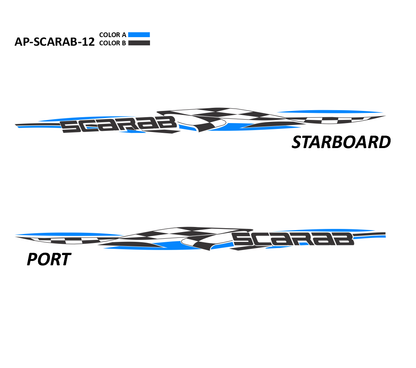 AP-SCARAB-12 - Scarab Series 2 Color Vinyl Boat Graphics Kit