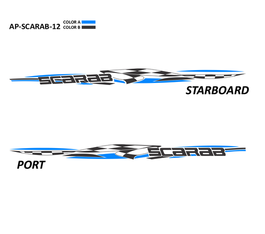 AP-SCARAB-12 - Scarab Series 2 Color Vinyl Boat Graphics Kit