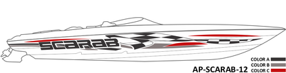 AP-SCARAB-12 - Scarab Series 3 Color Vinyl Boat Graphics Kit