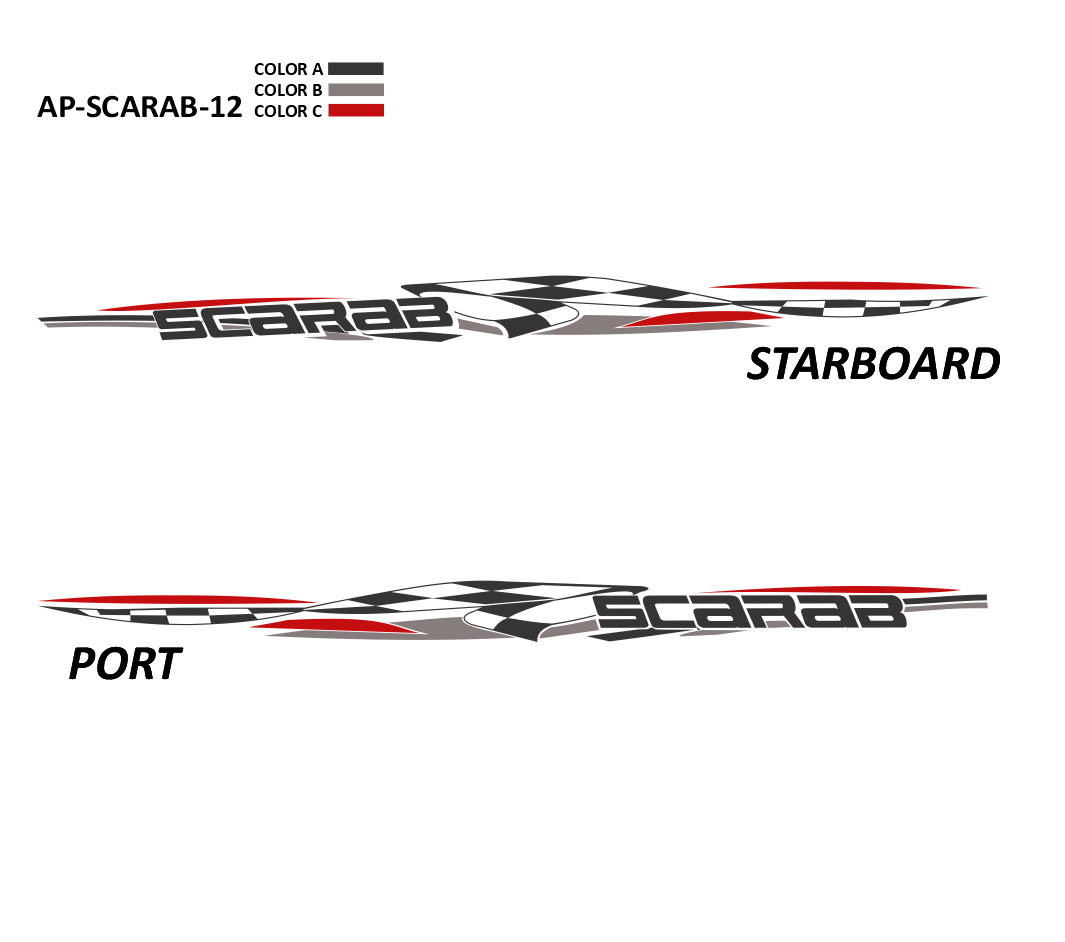 AP-SCARAB-12 - Scarab Series 3 Color Vinyl Boat Graphics Kit