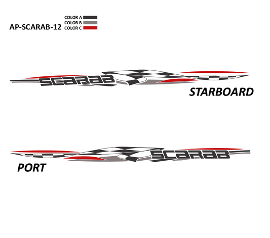 AP-SCARAB-12 - Scarab Series 3 Color Vinyl Boat Graphics Kit