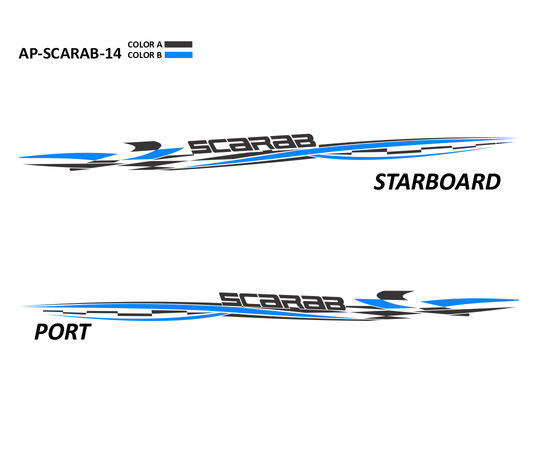 AP-SCARAB-14 - Scarab Series 2 Color Vinyl Boat Graphics Kit