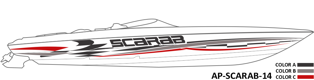 AP-SCARAB-14 - Scarab Series 3 Color Vinyl Boat Graphics Kit