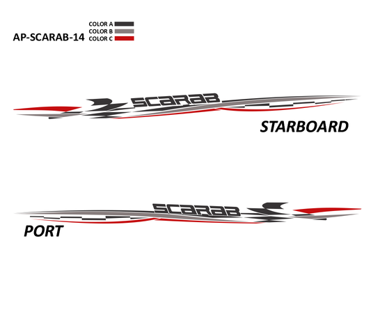 AP-SCARAB-14 - Scarab Series 3 Color Vinyl Boat Graphics Kit