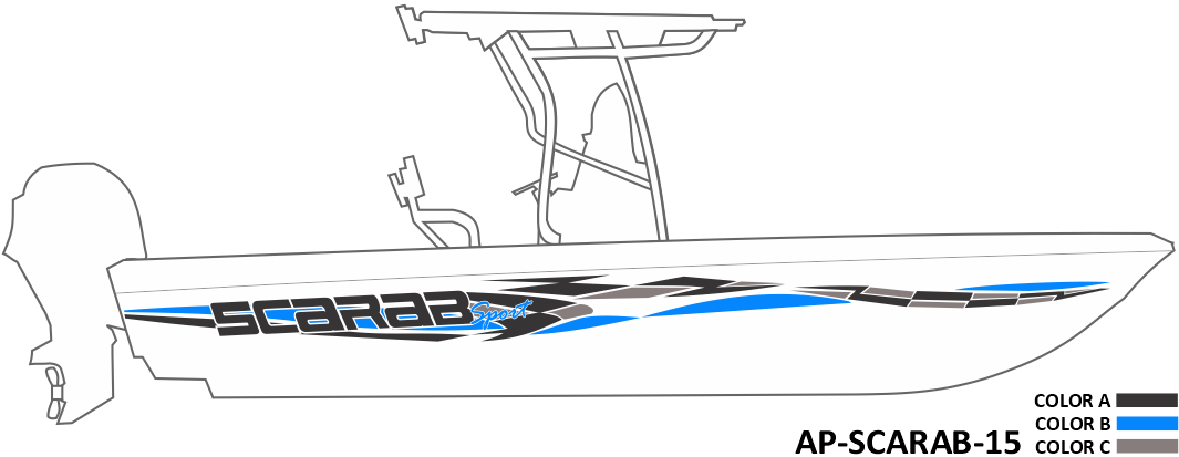 AP-SCARAB-15 - Scarab Series 3 Color Vinyl Boat Graphics Kit