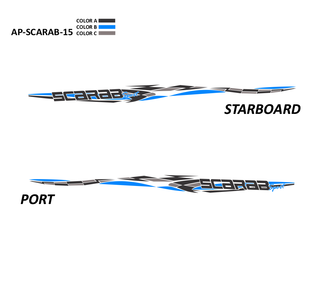 AP-SCARAB-15 - Scarab Series 3 Color Vinyl Boat Graphics Kit