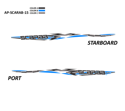 AP-SCARAB-15 - Scarab Series 3 Color Vinyl Boat Graphics Kit
