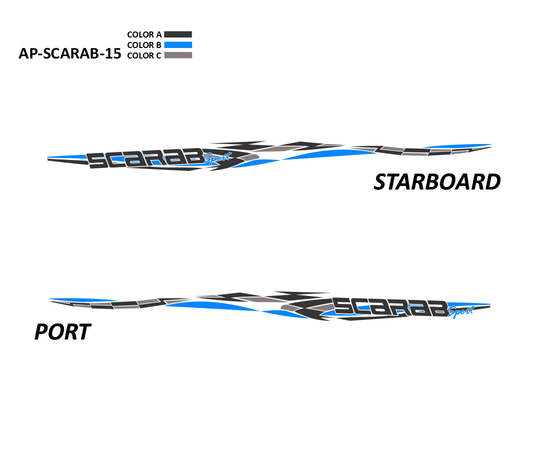 AP-SCARAB-15 - Scarab Series 3 Color Vinyl Boat Graphics Kit