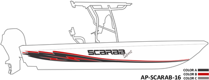 AP-SCARAB-16 - Scarab Series 3 Color Vinyl Boat Graphics Kit