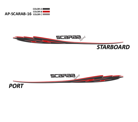 AP-SCARAB-16 - Scarab Series 3 Color Vinyl Boat Graphics Kit