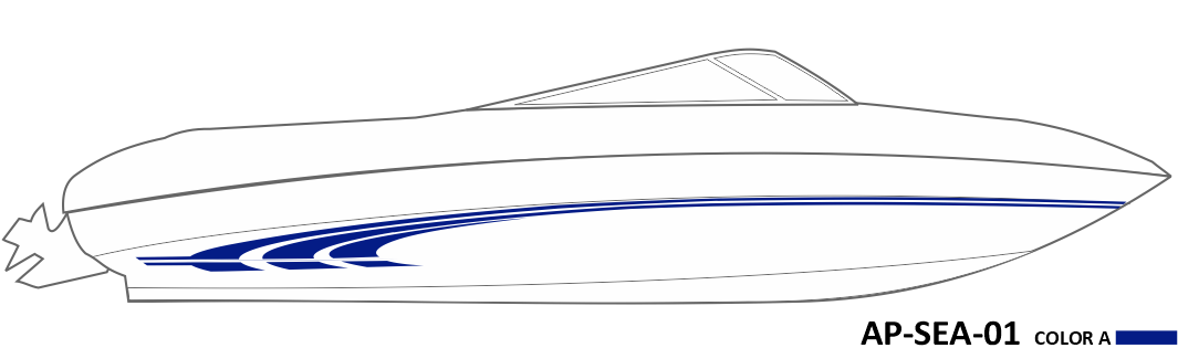 AP-SEA-01 - Sea Ray Series 1 Color Vinyl Boat Graphics Kit