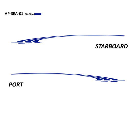 AP-SEA-01 - Sea Ray Series 1 Color Vinyl Boat Graphics Kit