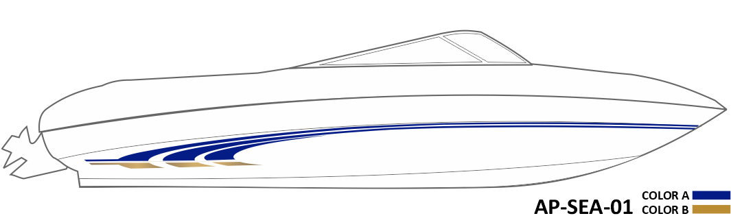 AP-SEA-01 - Sea Ray Series 2 Color Vinyl Boat Graphics Kit