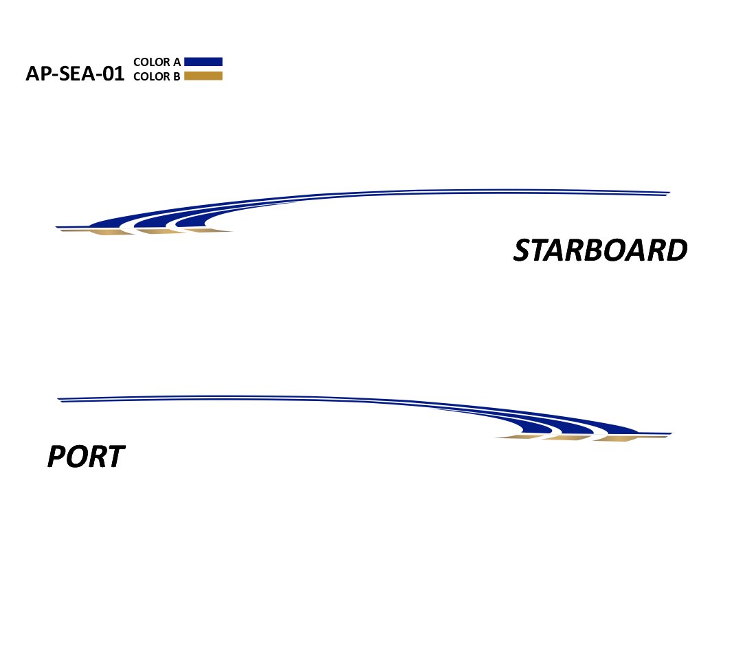 AP-SEA-01 - Sea Ray Series 2 Color Vinyl Boat Graphics Kit