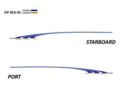AP-SEA-01 - Sea Ray Series 2 Color Vinyl Boat Graphics Kit