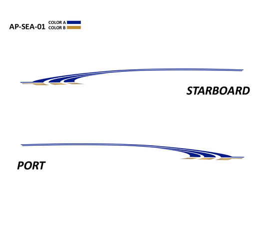 AP-SEA-01 - Sea Ray Series 2 Color Vinyl Boat Graphics Kit