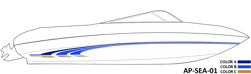 AP-SEA-01 - Sea Ray Series 3 Color Vinyl Boat Graphics Kit