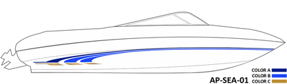AP-SEA-01 - Sea Ray Series 3 Color Vinyl Boat Graphics Kit