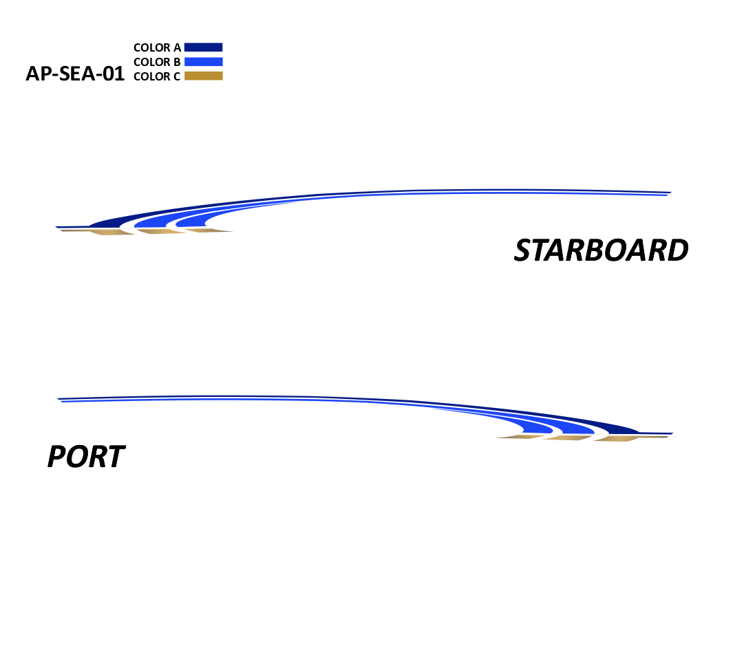 AP-SEA-01 - Sea Ray Series 3 Color Vinyl Boat Graphics Kit