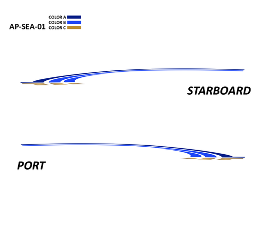 AP-SEA-01 - Sea Ray Series 3 Color Vinyl Boat Graphics Kit