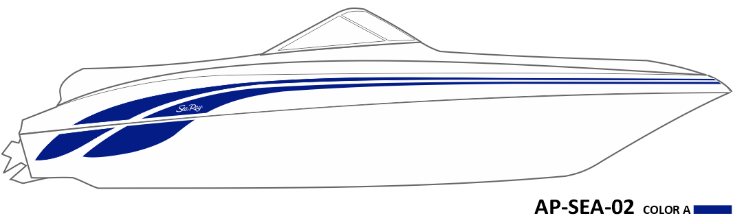 AP-SEA-02 - Sea Ray Series 1 Color Vinyl Boat Graphics Kit