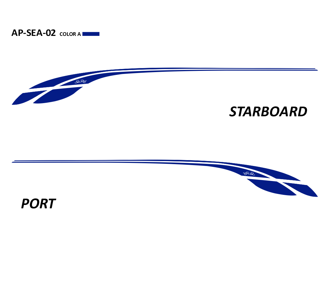 AP-SEA-02 - Sea Ray Series 1 Color Vinyl Boat Graphics Kit