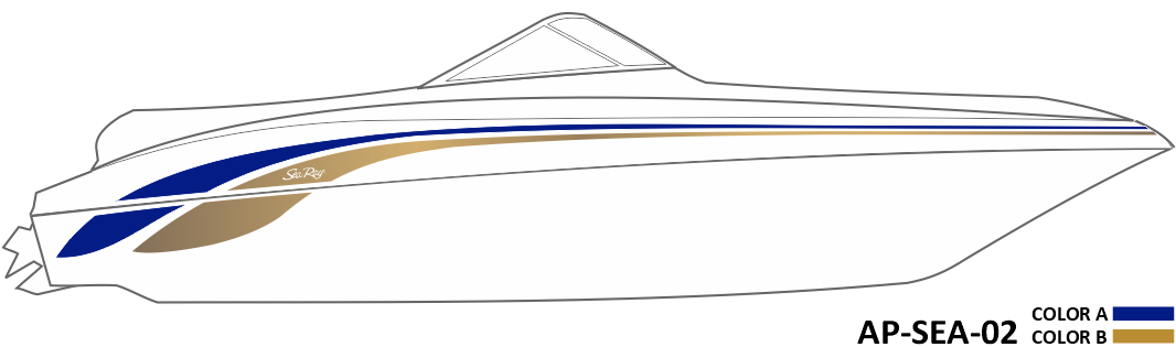 AP-SEA-02 - Sea Ray Series 2 Color Vinyl Boat Graphics Kit