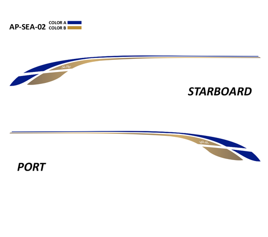 AP-SEA-02 - Sea Ray Series 2 Color Vinyl Boat Graphics Kit