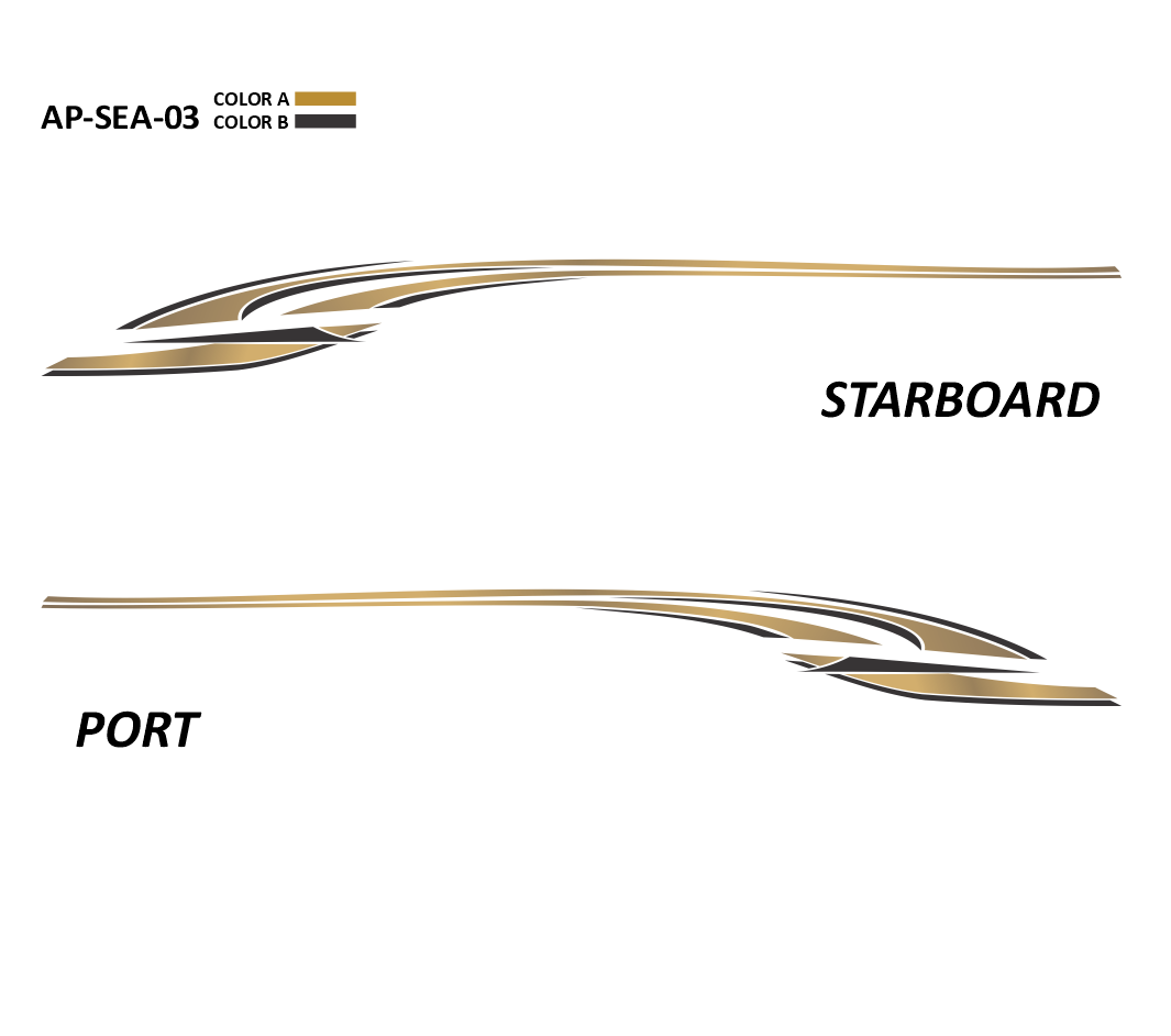 AP-SEA-03 - Sea Ray Series 2 Color Vinyl Boat Graphics Kit