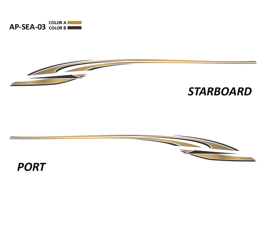 AP-SEA-03 - Sea Ray Series 2 Color Vinyl Boat Graphics Kit
