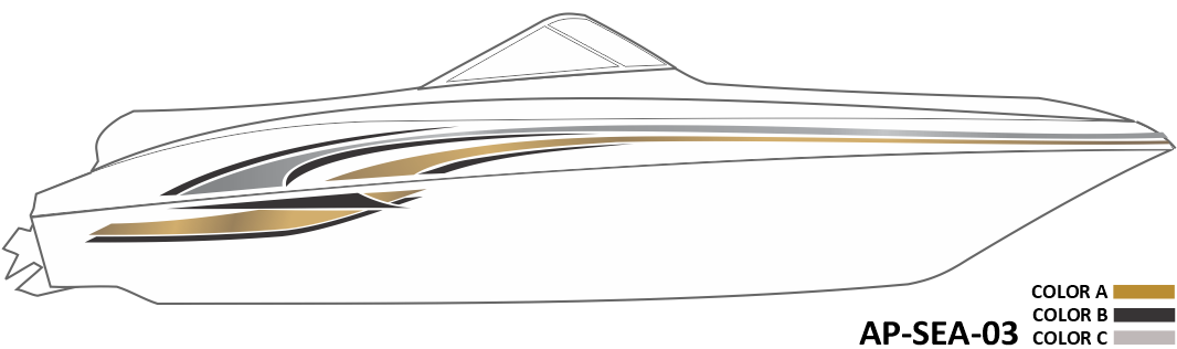 AP-SEA-03 - Sea Ray Series 3 Color Vinyl Boat Graphics Kit