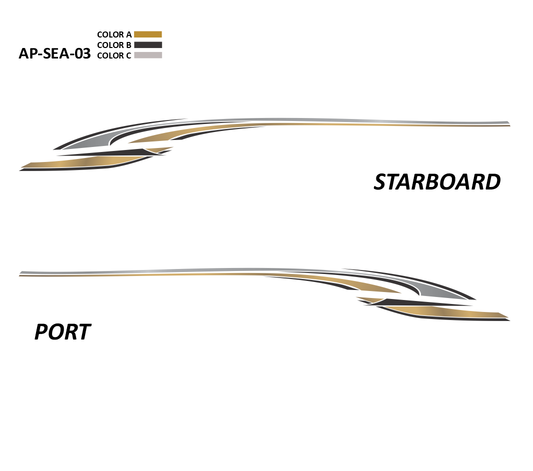 AP-SEA-03 - Sea Ray Series 3 Color Vinyl Boat Graphics Kit