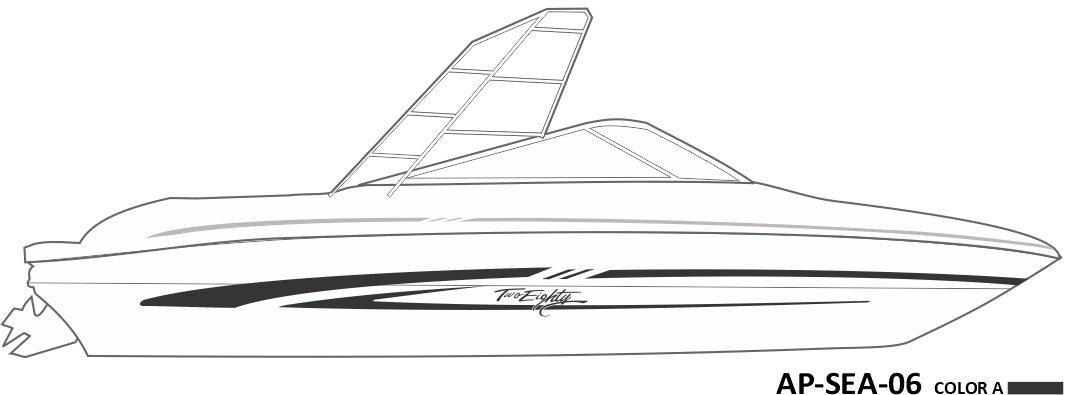 AP-SEA-06 - Sea Ray Series 1 Color Vinyl Boat Graphics Kit