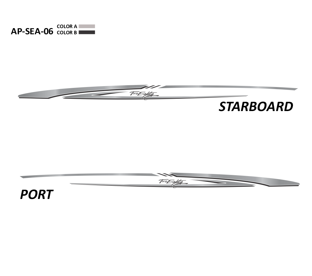 AP-SEA-06 - Sea Ray Series 2 Color Vinyl Boat Graphics Kit