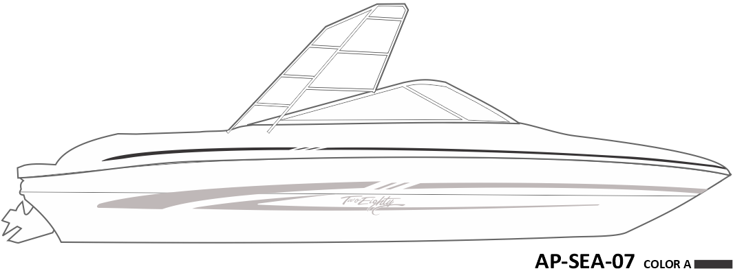 AP-SEA-07 - Sea Ray Series 1 Color Vinyl Boat Graphics Kit