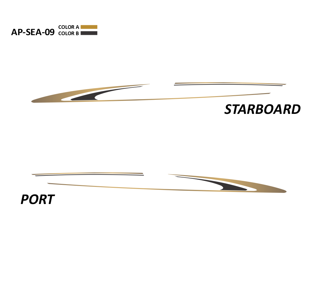 AP-SEA-09 - Sea Ray Series 2 Color Vinyl Boat Graphics Kit