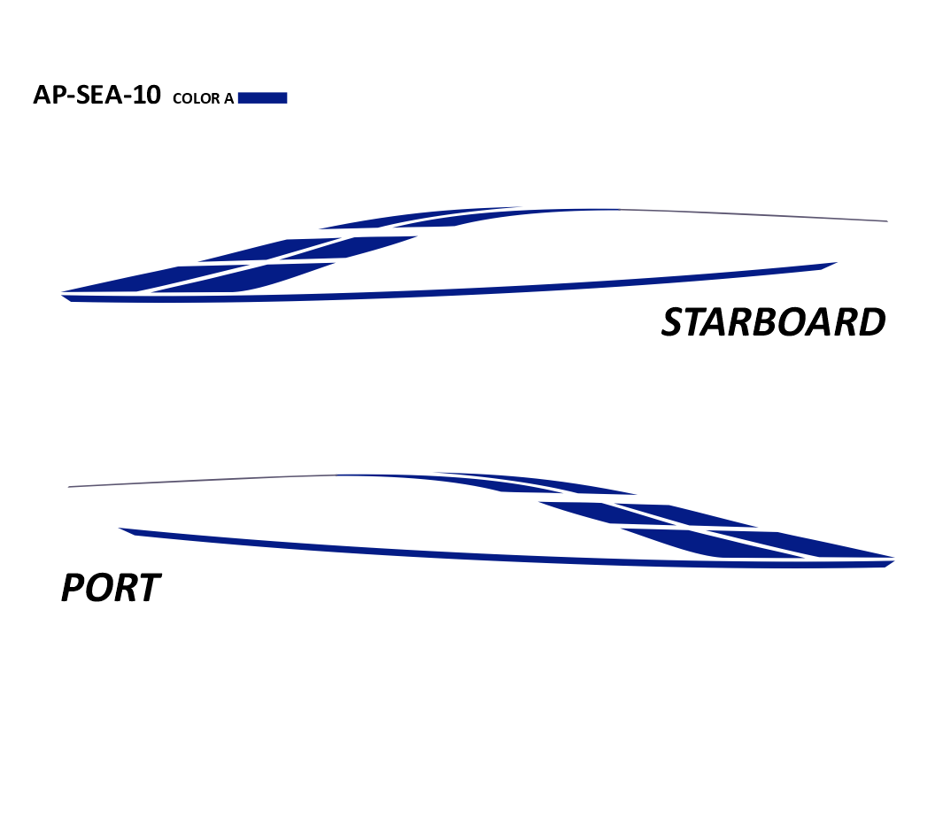 AP-SEA-10 - Sea Ray Series 1 Color Vinyl Boat Graphics Kit