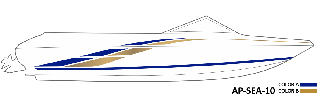 AP-SEA-10 - Sea Ray Series 2 Color Vinyl Boat Graphics Kit