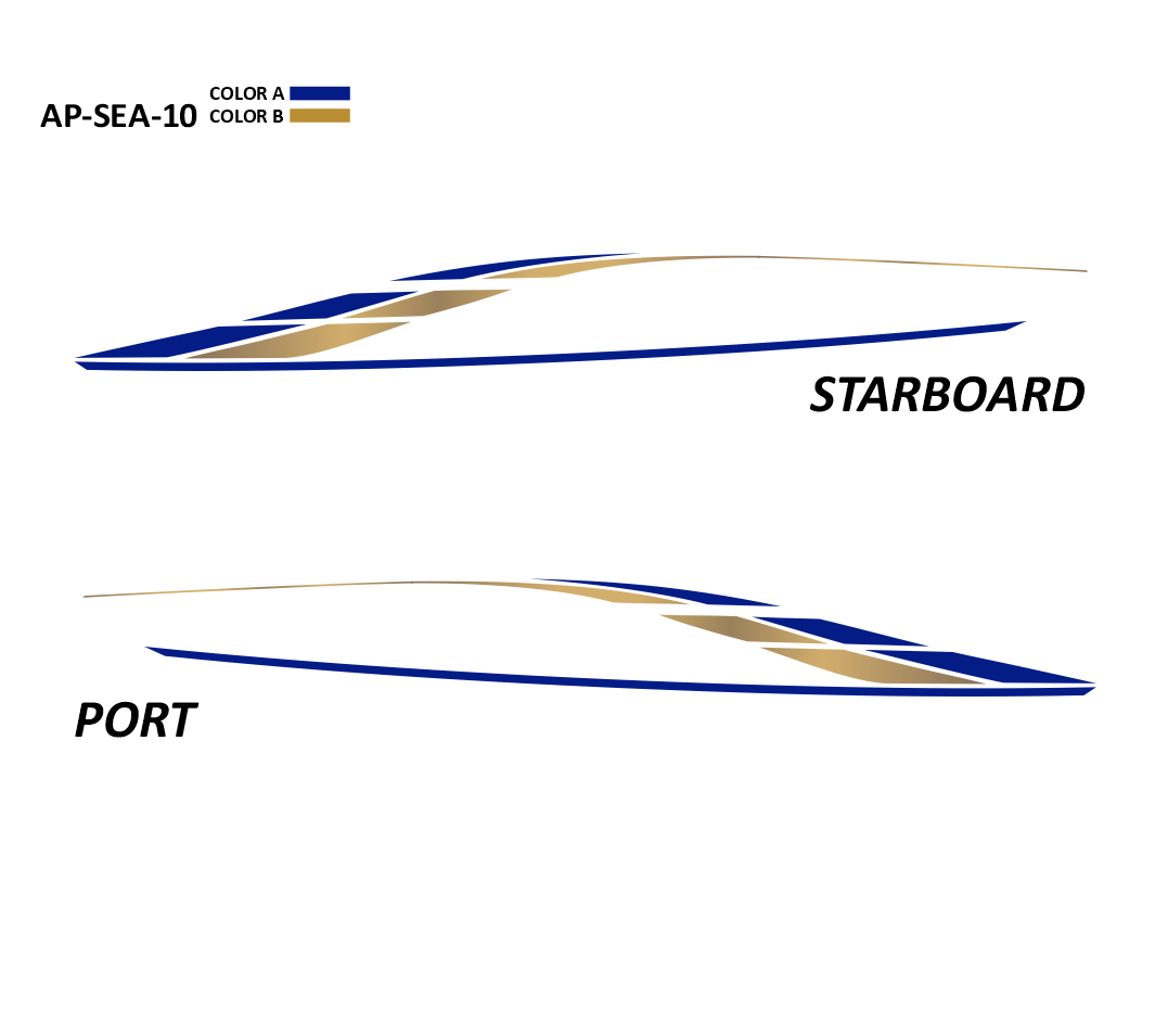 AP-SEA-10 - Sea Ray Series 2 Color Vinyl Boat Graphics Kit