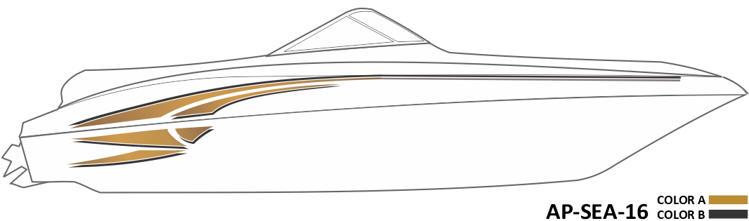 AP-SEA-16 - Sea Ray Series 2 Color Vinyl Boat Graphics Kit