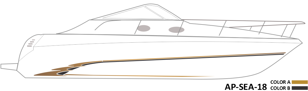 AP-SEA-18 - Sea Ray Series 2 Color Vinyl Boat Graphics Kit