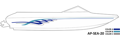 AP-SEA-20 - Sea Ray Series 3 Color Vinyl Boat Graphics Kit
