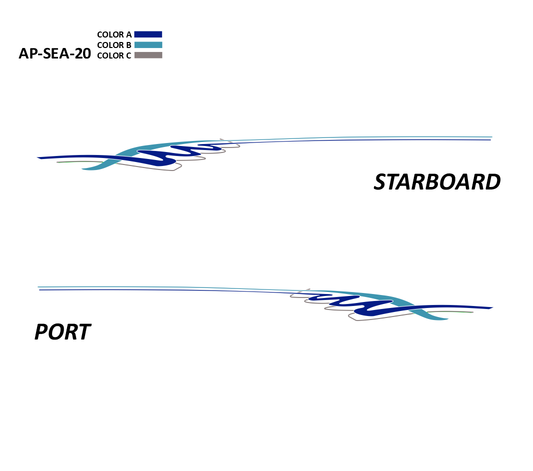 AP-SEA-20 - Sea Ray Series 3 Color Vinyl Boat Graphics Kit