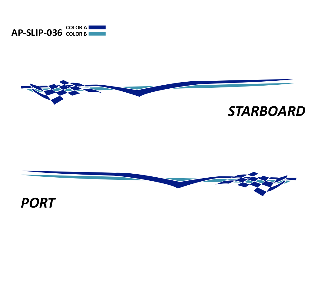 AP-SLIP-036 - Slipstream Series 2 Color Vinyl Boat Graphics Kit