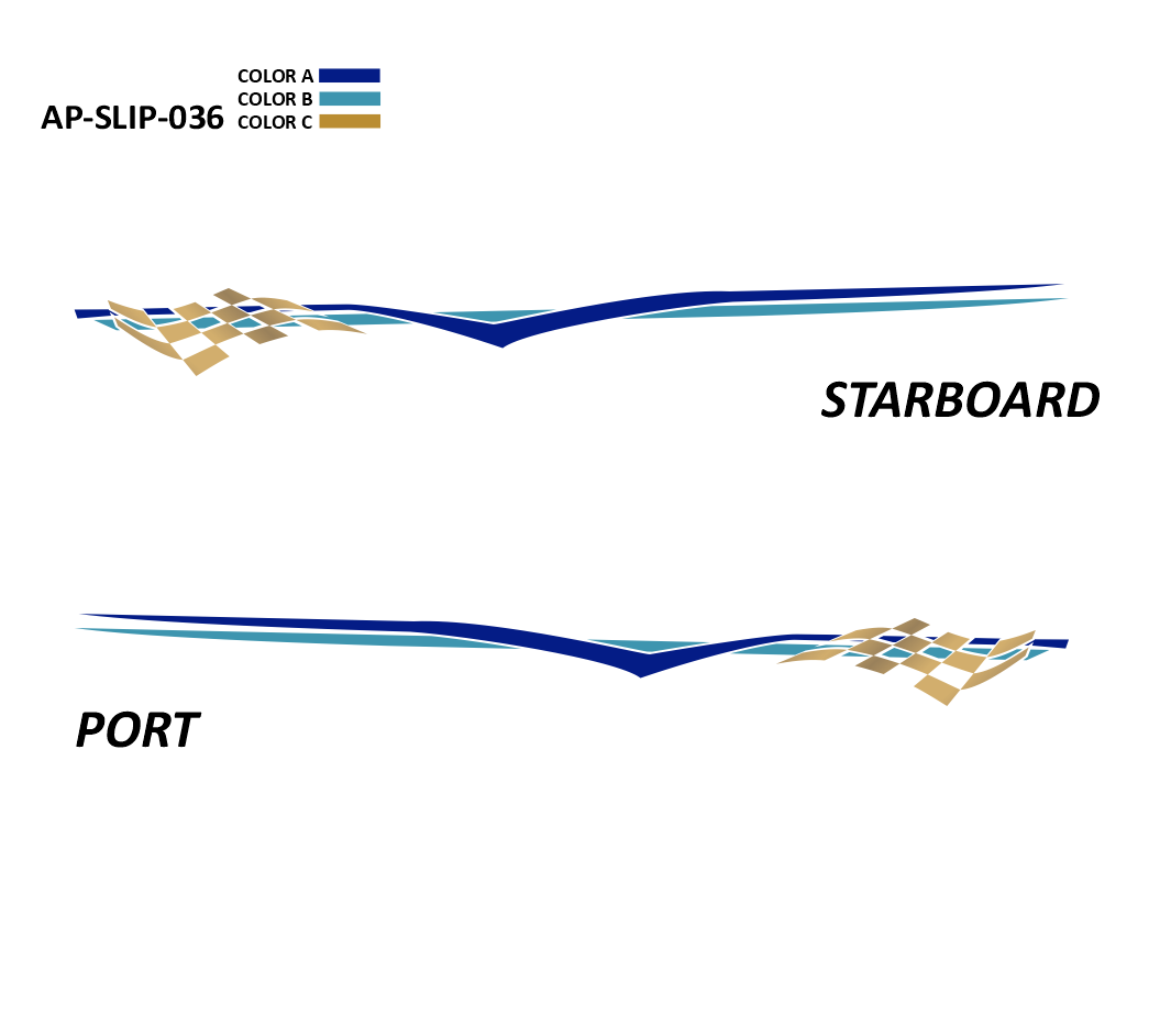 AP-SLIP-036 - Slipstream Series 3 Color Vinyl Boat Graphics Kit